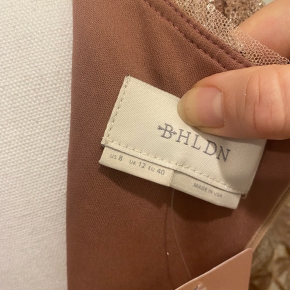 New BHLDN Mackenzie Embroidered Metallic Rose Gold Size 8 - Picture 10 of 15